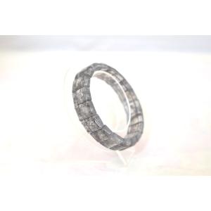 ブラックルチルクォーツ 黒針水晶 小ぶりパーツ 平型 天然石アクセサリー ブレスレット 幅14mm