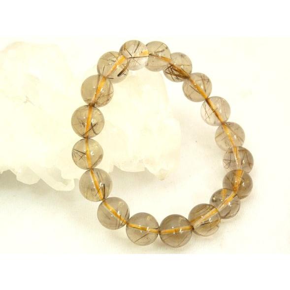 ルチルクォーツ タイチンルチル 太金針水晶  パワーストーン 天然石ブレスレット 腕輪 12mm玉