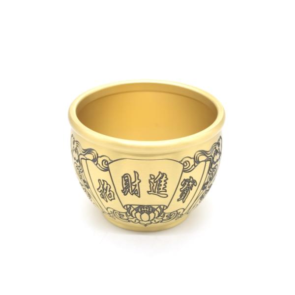 銅杯 水盃 銅製置物 招財進寶 器 風水インテリア 中 7cm