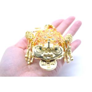 三脚蟾蜍 三本足 カエル 置物 七宝焼き 黄色 5cm