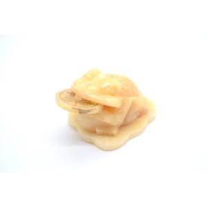三脚蟾蜍 三本足 カエル 置物 黄玉石 天然石製 6.5cm