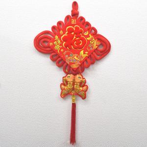 瓢箪 ひょうたん 木彫り 根付 9連 吊るし物雑貨 赤 42cm : 横浜中華街
