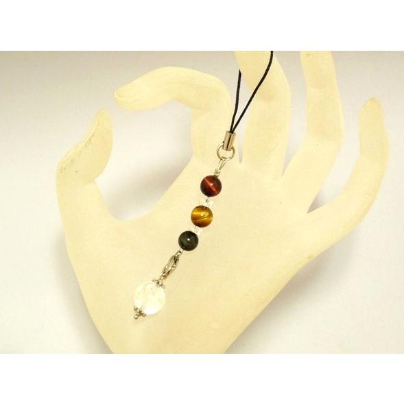 【メール便OK】 クリスタル 貔貅彫り 3色タイガーアイ 虎目石 天然石ストラップ