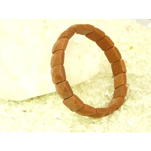 【前向き・勇気】ゴールドストーン（砂金石）　パワーストーンブレスレット【10mm×10mm】