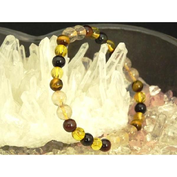 タイガーアイ シトリン ルチル 6mm 天然石ブレスレット