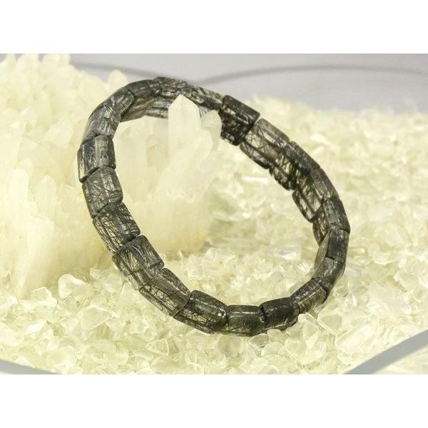 ブラックルチルクオーツ 黒針水晶 パワーストーン 天然石ブレスレット