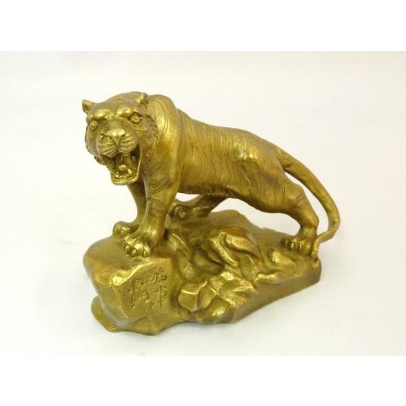 寅 白虎 銅製置物 トラ とら 厄除け 風水インテリア 10.5cm
