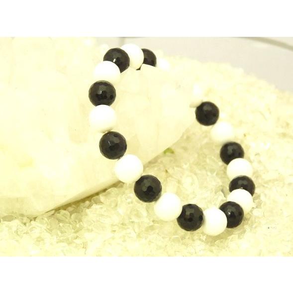 ブラックオニキス ホワイトオニキス パワーストーン 天然石ブレスレット 邪気祓い お守り