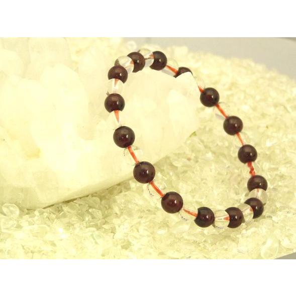 ガーネット 水晶 パワーストーン 天然石ブレスレット