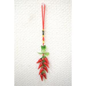 【メール便OK】 白菜 ストラップ とうがらし 百才 百財 中国ひも 19cm