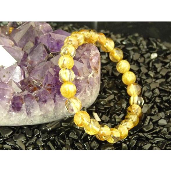 ルチルクォーツ 金針水晶 パワーストーン 天然石ブレスレット 腕輪 8mm玉