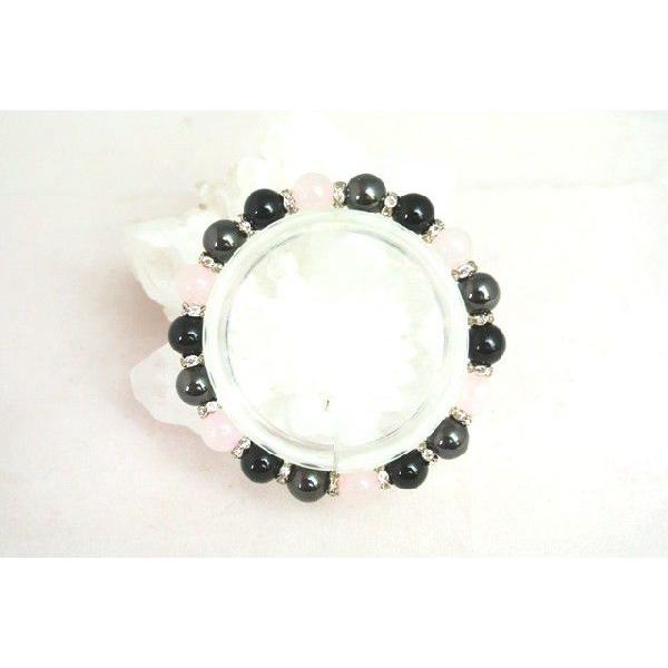 ヘマタイト オニキス ローズクォーツ パワーストーン 天然石ブレスレット 8mm玉