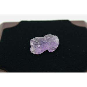 貔貅 ヒキュウ アメジスト 紫水晶 パワーストーン 天然石パーツ ペンダントトップ 2.7cm