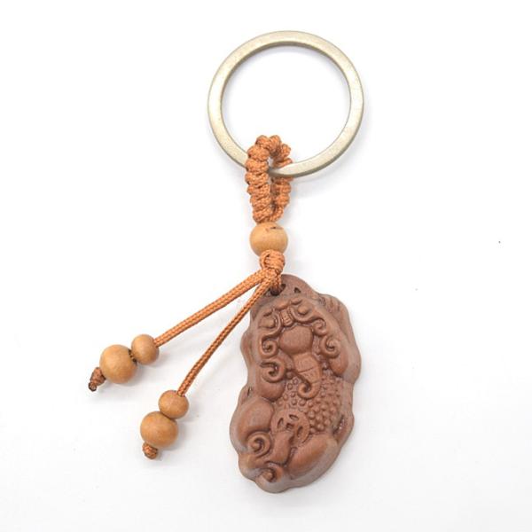 【メール便OK】 貔貅 キーホルダー 木製 ヒキュウ