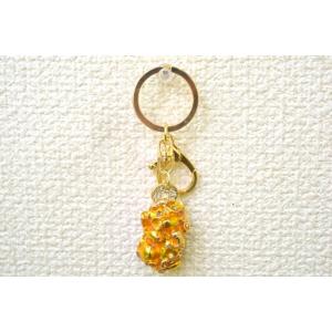 【メール便OK】 貔貅 ヒキュウ 七宝焼き キーホルダー 金属製 黄 イエロー