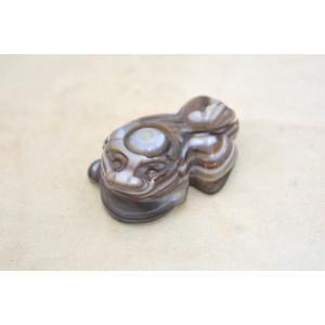 貔貅 ヒキュウ 天眼石 マーブル模様 天然石置物 商売繁盛 小