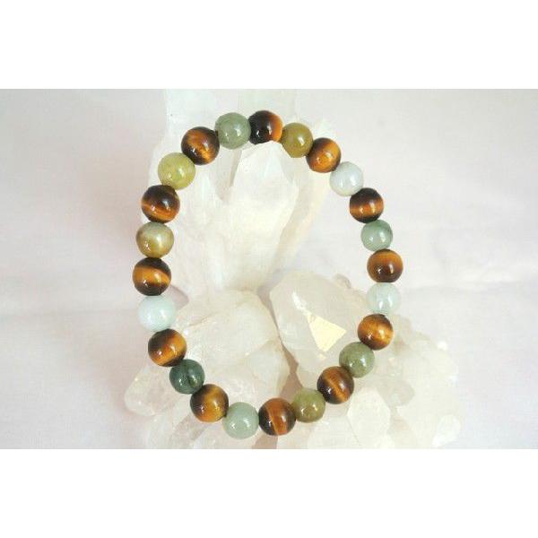 翡翠 ヒスイ タイガーアイ 天然石ブレスレット 8mm玉