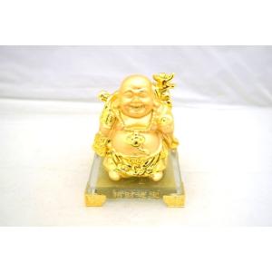 在庫処分セール中!❗美術品　開運七福神　如意布袋尊様の立像　縁起物 国産仏像・開運招福七福神・布袋尊・合金製24k金メッキ 金色 縁起物