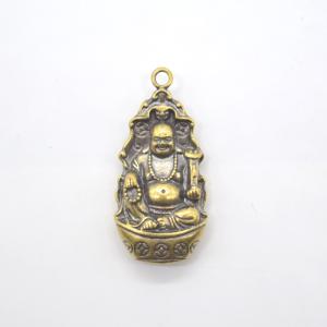 布袋様 置物 笑佛 笑い仏 樹脂製 ガラス台座 金色 11cm : 横浜中華街龍