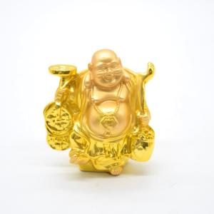 笑佛様 布袋 笑い仏 笑仏 龍 樹脂製置物 ガラス台座付き 17cm : 横浜