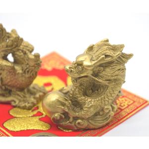 龍 鳳凰 銅製置物 ペアセット 横型 古銭 敷...の詳細画像3