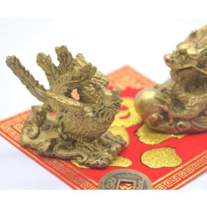 龍 鳳凰 銅製置物 ペアセット 横型 古銭 敷...の詳細画像4