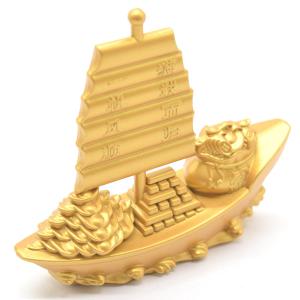 宝船 置物 金属製 7.5cm ツヤ消し仕様 ...の詳細画像3
