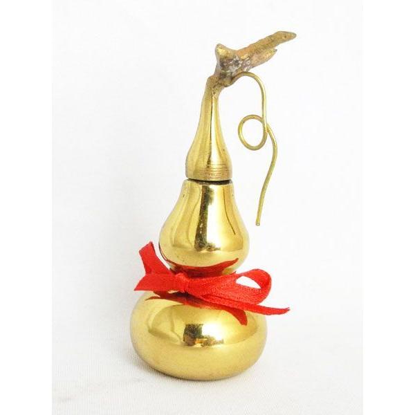 ひょうたん 瓢箪 銅製置物 金色 入れ物 8cm