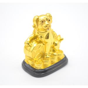 戌 犬 樹脂製置物 台座付き 古銭 金色 十二...の詳細画像4