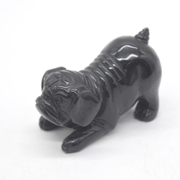 犬の置物 ブルドッグ オニキス 4cm 天然石製