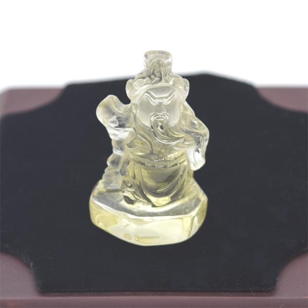 関羽の置物 シトリン 黄水晶 天然石製 5cm
