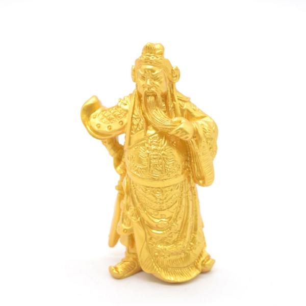 関羽 樹脂製置物 金色 10cm 商売の神様