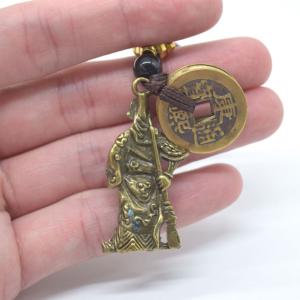 【メール便OK】 関羽 古銭つき 銅製 キーホルダーの詳細画像3