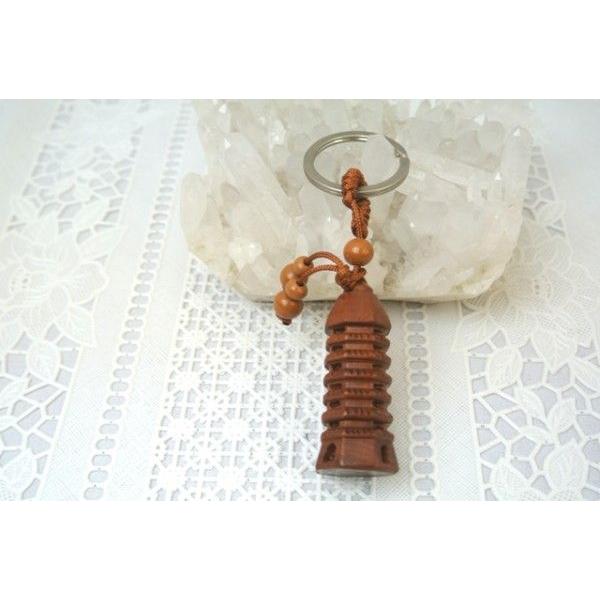 【メール便OK】 文昌塔 キーホルダー 木製