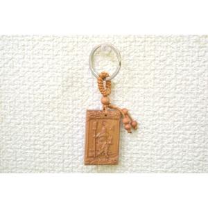 【メール便OK】 関羽 キーホルダー 木製 一生平安 角型