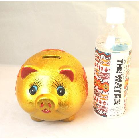 金ブタ 金の豚 貯金箱 招財 大 13cm 陶器製置物
