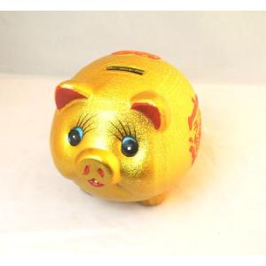 金ブタ 金の豚 貯金箱 招財 大 13cm 陶...の詳細画像1
