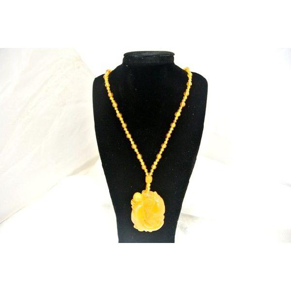 琥珀 コハク アンバー ネックレス 首飾り イルカ彫り