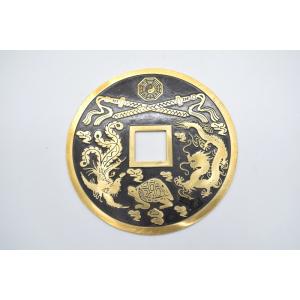 古銭 銅製置物 四神 刀 家内安全 15cmの詳細画像1