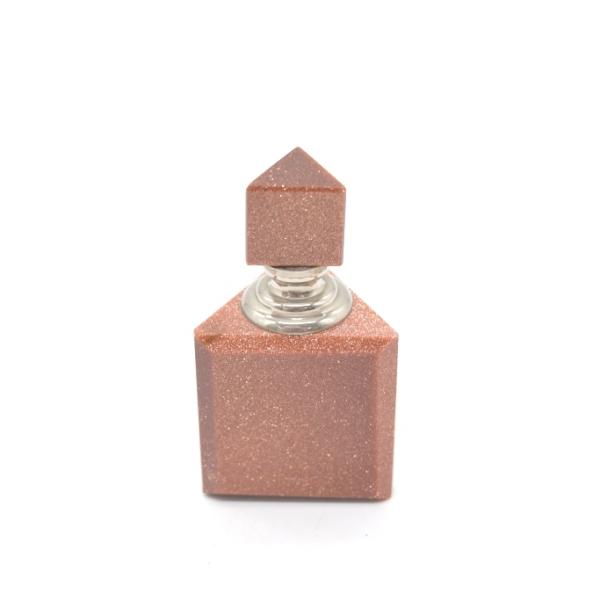 砂金石 ゴールドストーン 香水瓶 三角柱型 天然石置物 1点もの