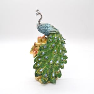 孔雀 七宝焼き 金属製置物 横型 厄除け 赤 : 横浜中華街龍 - 通販