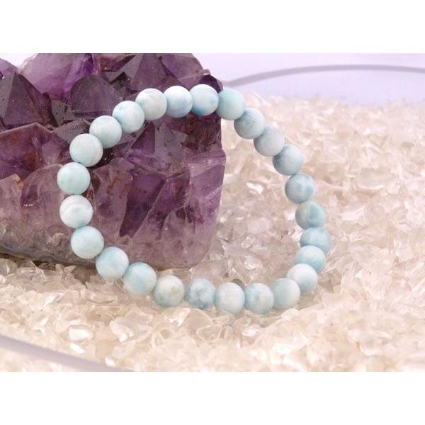 ラリマー 曹灰針石 パワーストーン 天然石ブレスレット 7mm玉
