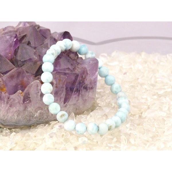 ラリマー 曹灰針石 パワーストーン 天然石ブレスレット 6mm玉