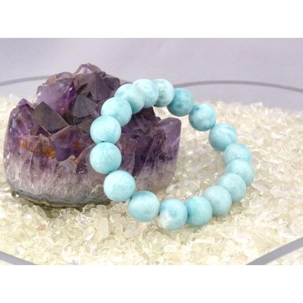 ラリマー 曹灰針石 パワーストーン 天然石ブレスレット 12mm玉