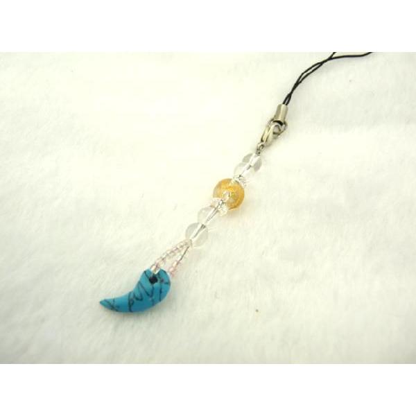 【メール便OK】 勾玉 お守り 天然石ストラップ パワーストーン ターコイズ トルコ石 龍彫り水晶