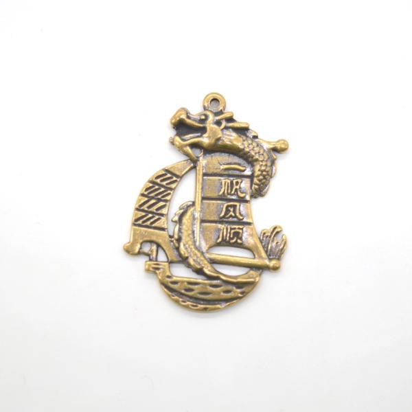 【メール便OK】 龍船 ミニチュアサイズ 銅製置物 一帆風順 万事皆順 4.5cm