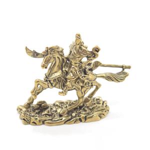 真鍮製  騎馬に乗った関羽   オブジェ 真鍮製 騎馬に乗った関羽 オブジェ