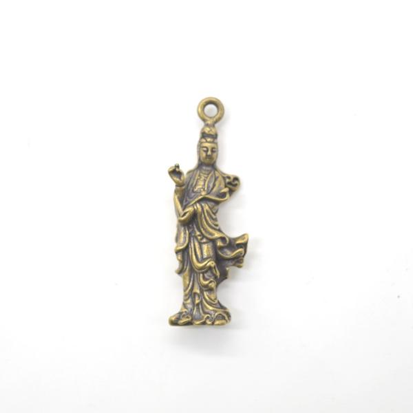 【メール便OK】 観音様 仏像フィギュア 銅製置物 ミニチュアサイズ 2cm