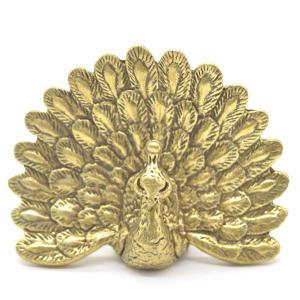 孔雀 樹脂製置物 彩色 土台付き 厄除け 小 : 横浜中華街龍 - 通販