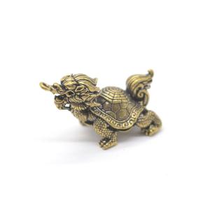 【メール便OK】ドラゴンタートル 龍亀 ロングイ ミニチュア 陰陽印 金属製置物 4cm